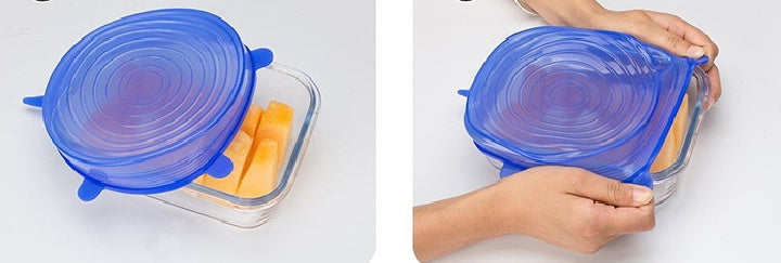 6-Piece Stretch Silicone Lids – Reusable & BPA-Free