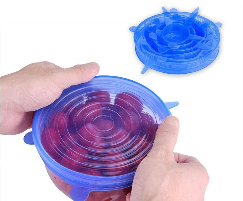 6-Piece Stretch Silicone Lids – Reusable & BPA-Free